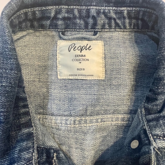 Free People People Denim Collection Distressed Denim Jacket - Picture 3 of 8